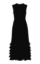 Moda Operandi Giambattista Valli Tiered Ruffled Crepe Midi Dress Size: 40