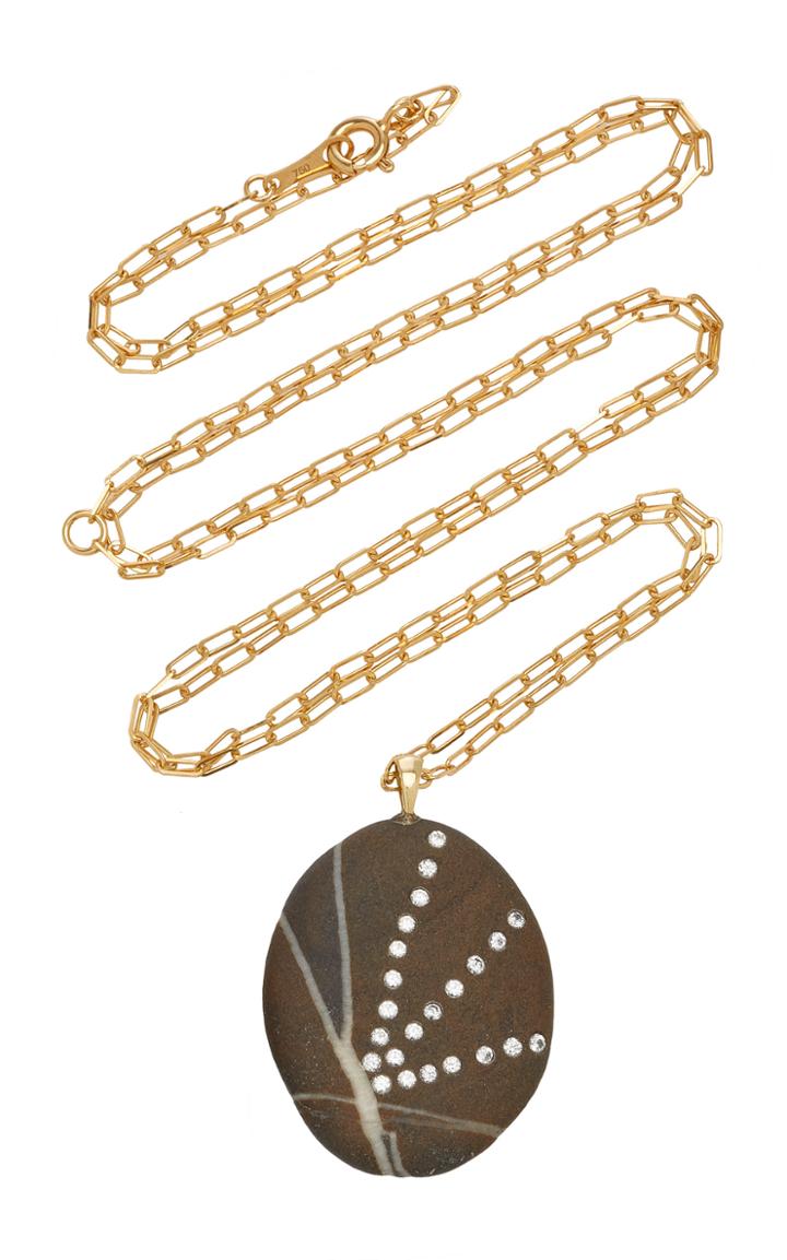 Cvc Stones Rays 18k Gold, Diamond And Stone Necklace