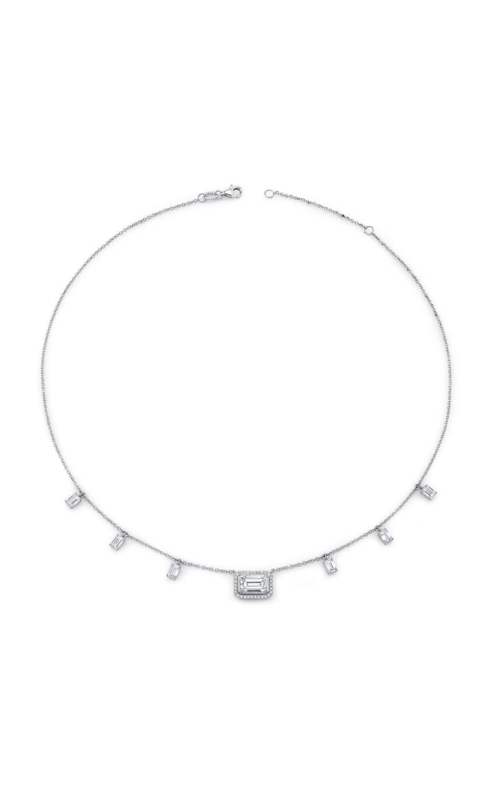 Moda Operandi Shay 18k White Gold Emerald Cut Diamond Drop Necklace