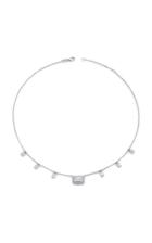 Moda Operandi Shay 18k White Gold Emerald Cut Diamond Drop Necklace