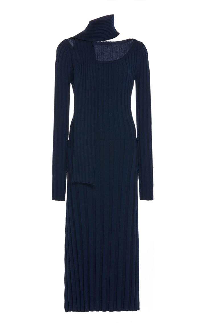 Rokh Ribbed Wool-knit Dress