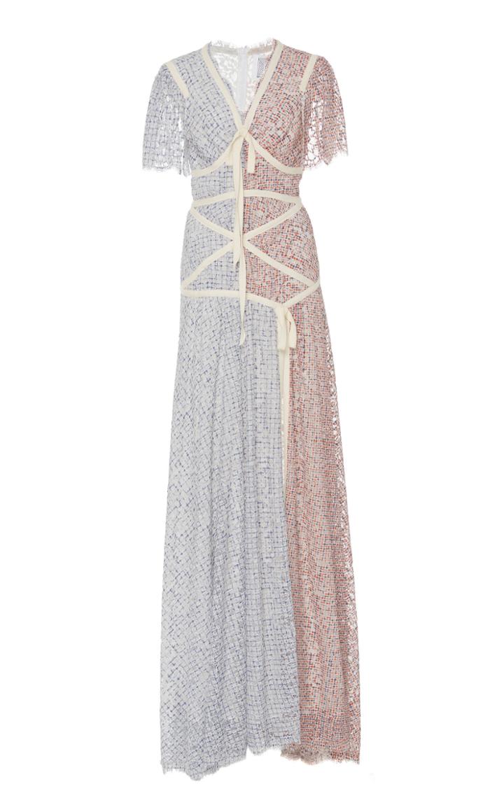 Rosie Assoulin Criss Cross Applesauce Tied-up Lace Dress