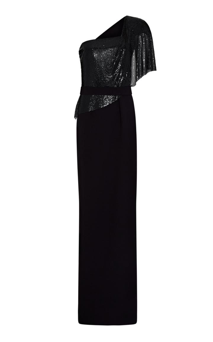 Safiyaa Meraki Asymmetrical Crepe Gown