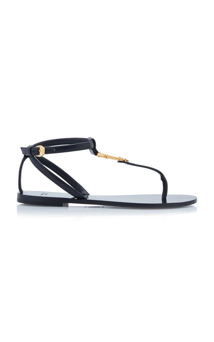 Versace 'v' Leather Sandals
