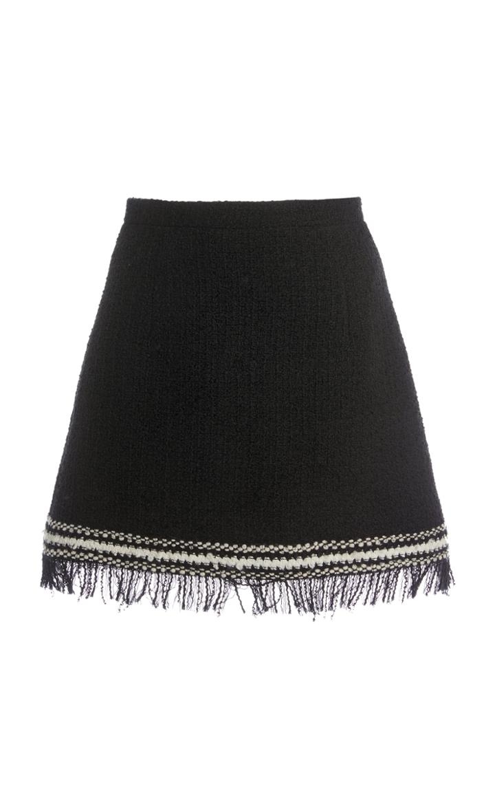 Moda Operandi Andrew Gn Fringed Wool-blend Skirt