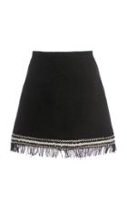 Moda Operandi Andrew Gn Fringed Wool-blend Skirt