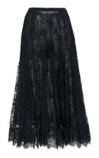 Andrew Gn Pleated Chantilly Lace Midi Skirt