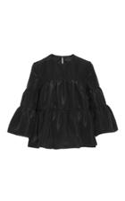Co Gathered Cropped Sleeve Blouse