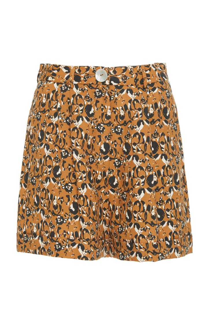 Christine Alcalay Linen Blend Cuffed Shorts