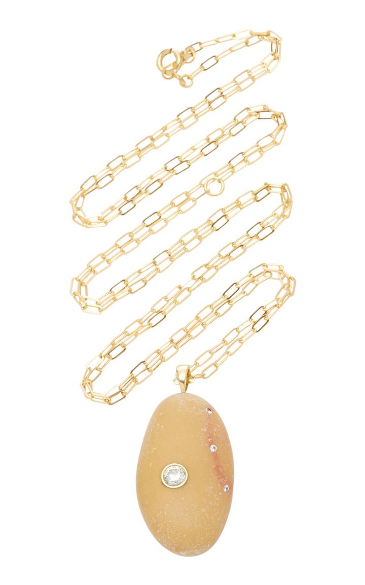 Cvc Stones Holiday 18k Gold Stone And Diamond Necklace