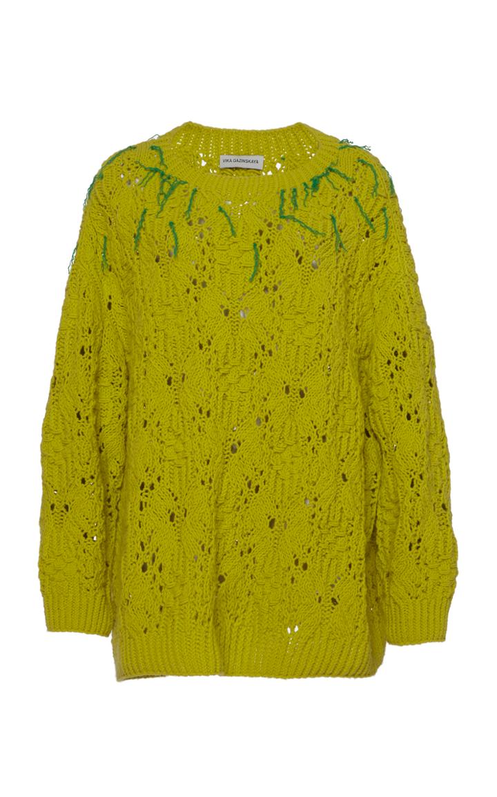 Vika Gazinskaya Oversized Embroidered Hand-knit Sweater