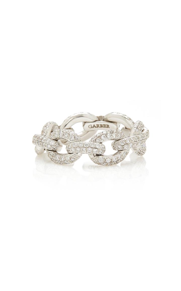 Sidney Garber Oval Diamond Link Ring