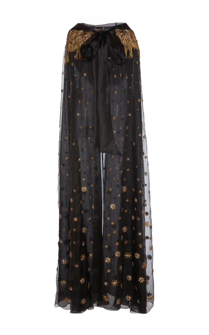 Alberta Ferretti Organdies Embroidered Cape