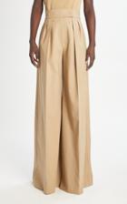 Moda Operandi Max Mara Malizia Pleated Cotton-blend Wide-leg Pants