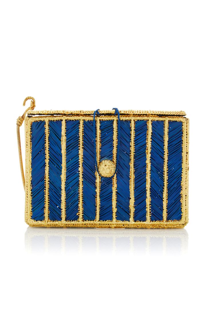 Magnetic Midnight M'o Exclusive Rayas Clutch With Gold Threading