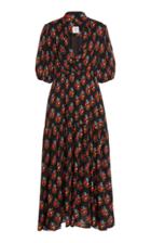 Gl Hrgel Floral-print Crepe Midi Dress Size: Xs