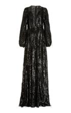 Moda Operandi Alitte Feather-embellished Sequined Gown