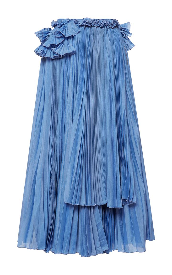 Rochas Pleated Skirt With Ruffle Detail