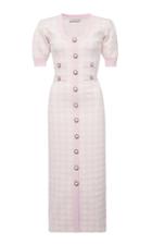 Moda Operandi Alessandra Rich Gingham Cotton Knitted Short Sleeved Dress