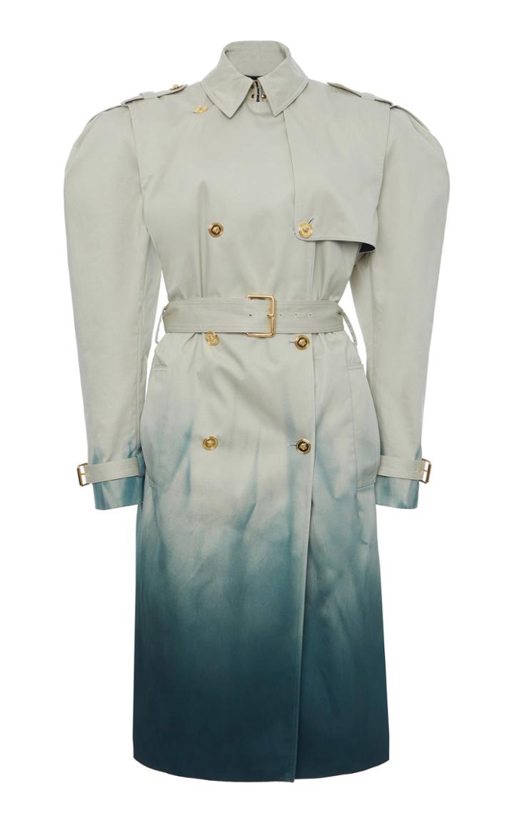 Moda Operandi Versace Ombr Puffed Sleeve Cotton Trench Coat Size: 36