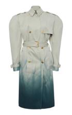 Moda Operandi Versace Ombr Puffed Sleeve Cotton Trench Coat Size: 36