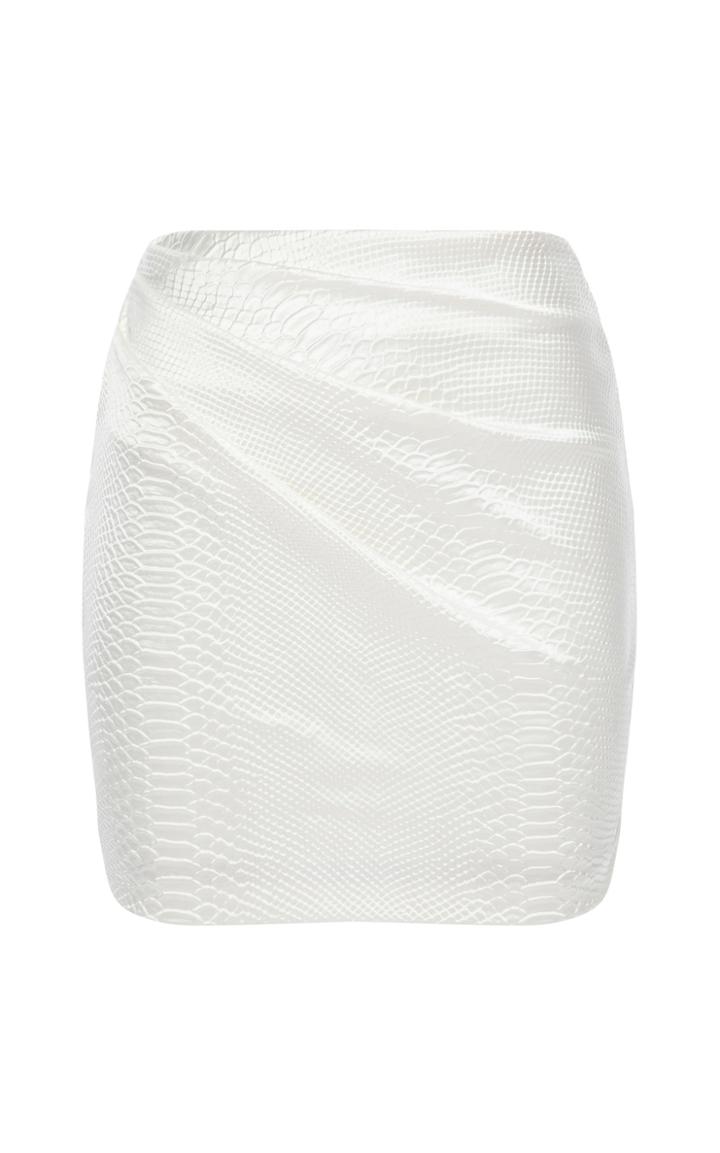 Moda Operandi Alex Perry Harley Snake-effect Satin Mini Skirt Size: 4