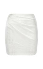 Moda Operandi Alex Perry Harley Snake-effect Satin Mini Skirt Size: 4