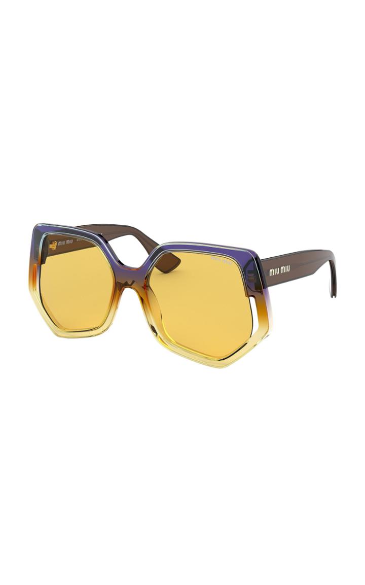 Miu Miu Oversized Hexagonal Acetate Sunglasses