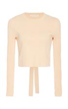 Live The Process Long Sleeve Cropped Open Back Top