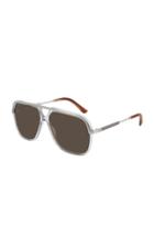 Gucci Transparent Aviator-style Metal Sunglasses