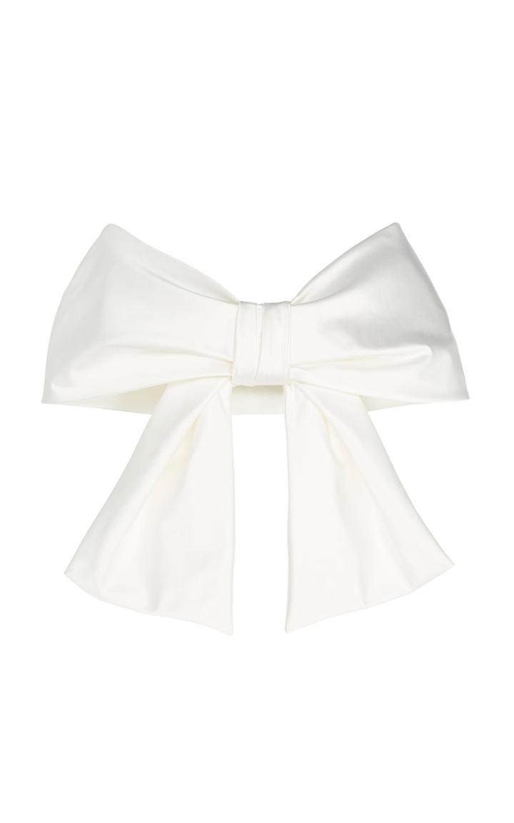 Paule Ka Cropped Bow-detail Duchess Satin Top