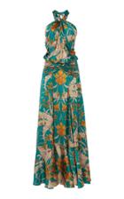 Moda Operandi Johanna Ortiz Femme Nouvelle Halter Printed Silk Maxi Dress Size: 2
