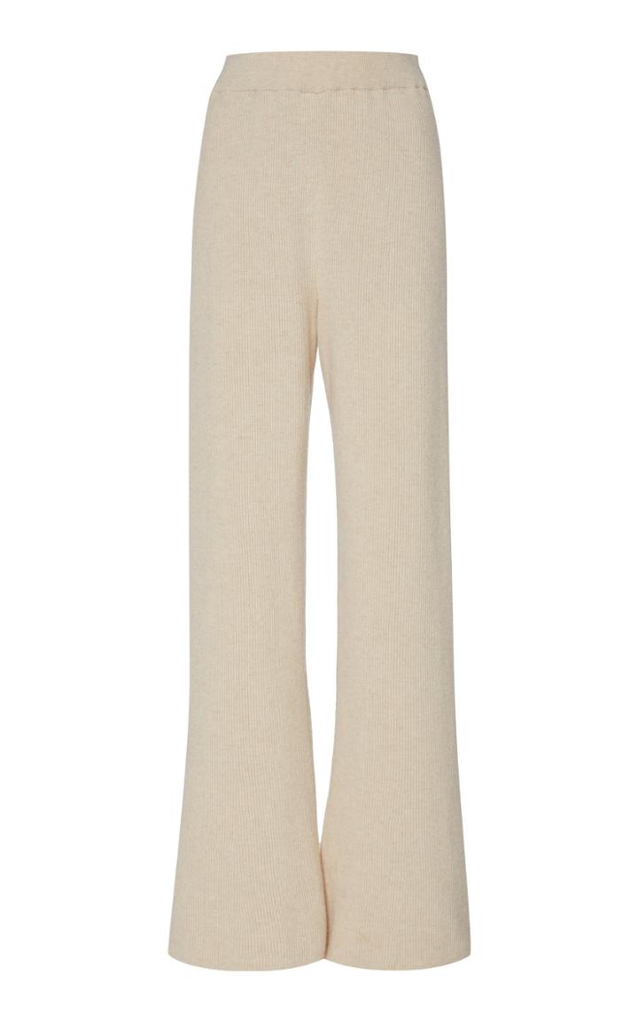 Nanushka Leba Ribbed Cashmere And Wool-blend Knit Pants