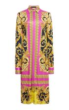 Versace Printed Satin Shirt Dress