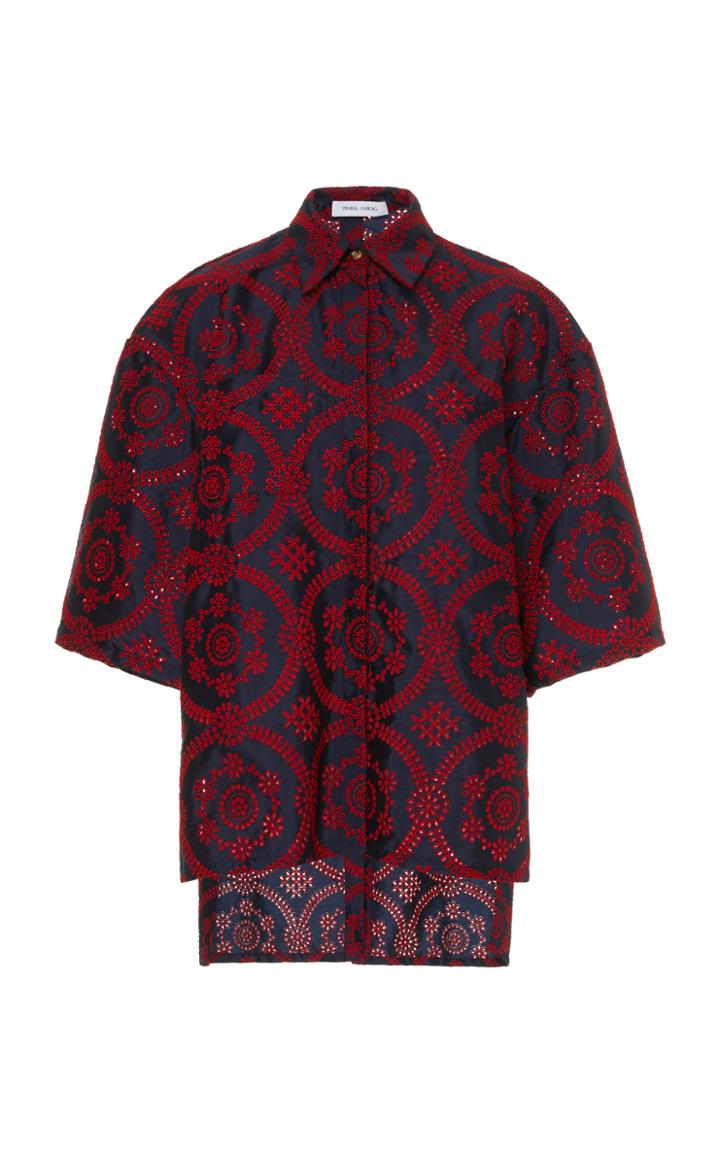Moda Operandi Prabal Gurung Printed Voile Tie-front Shirt Size: 00
