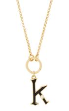 Foundrae Black Diamond Point Initial On Annex Link Necklace