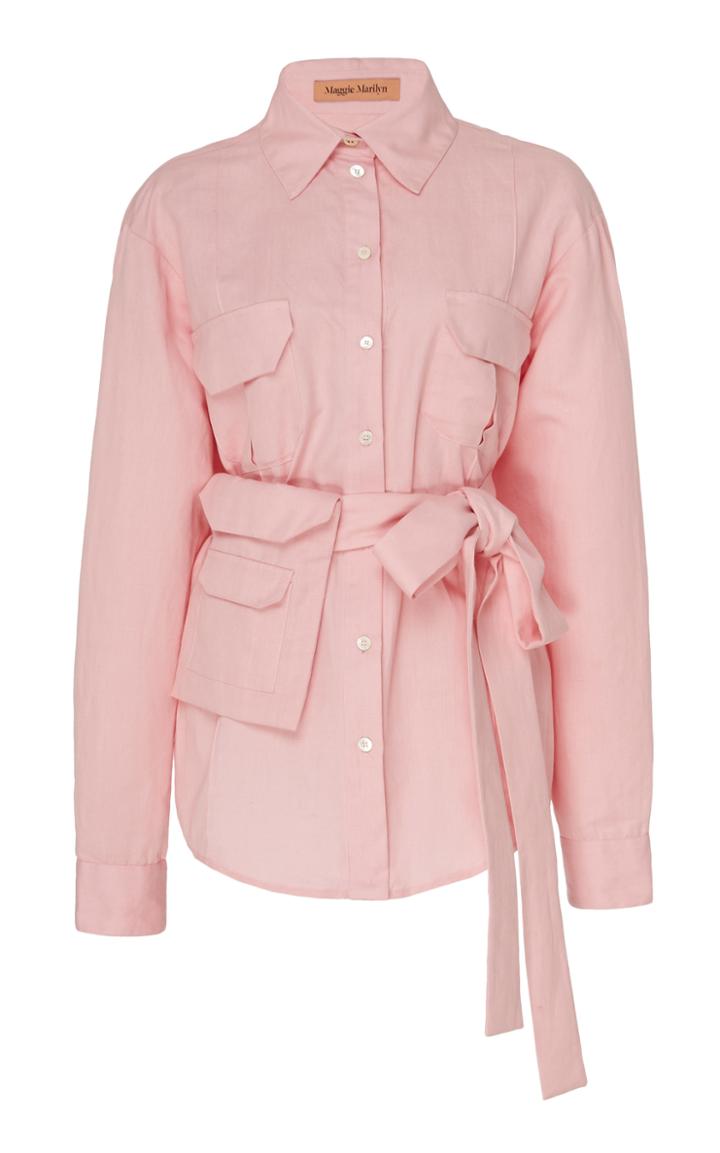 Moda Operandi Maggie Marilyn Stronger Together Linen Shirt Size: 6