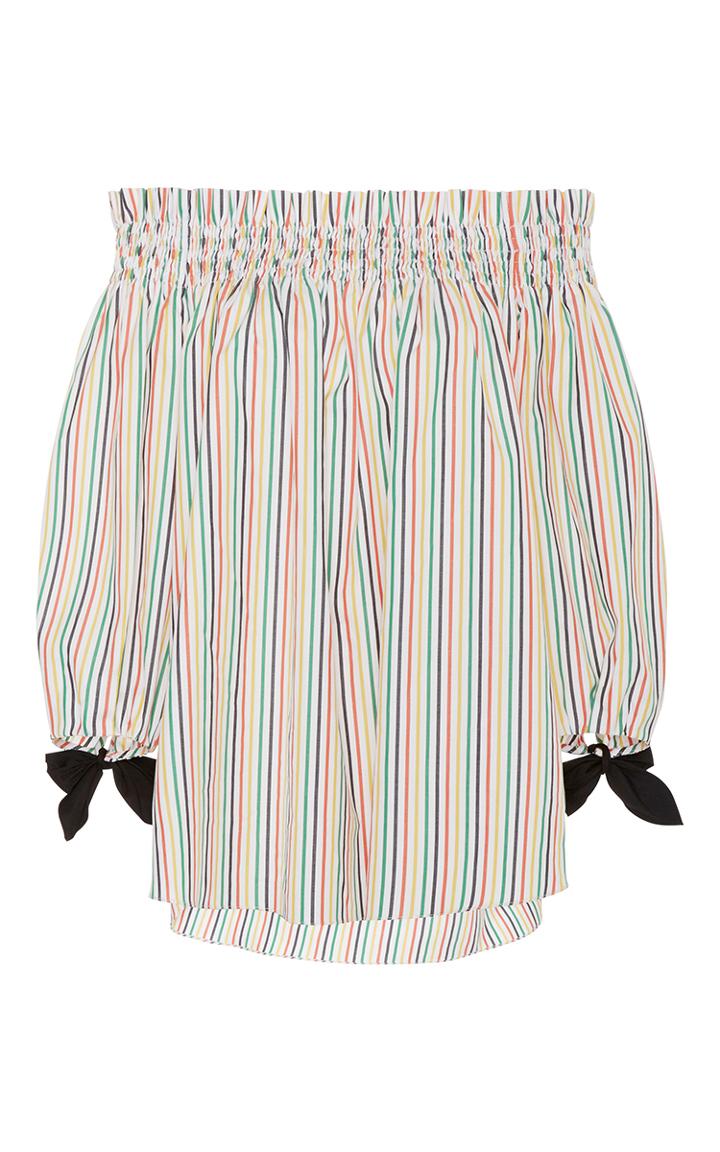 Caroline Constas Lou Stripe Balloon Sleeve Top