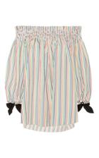 Caroline Constas Lou Stripe Balloon Sleeve Top