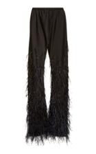 Moda Operandi Cult Gaia Karis Feather-embellished Satin Pants