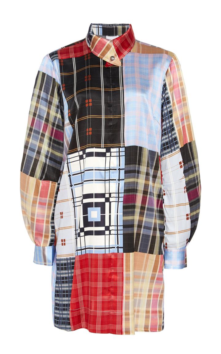 Ganni Printed Silk Satin Dress