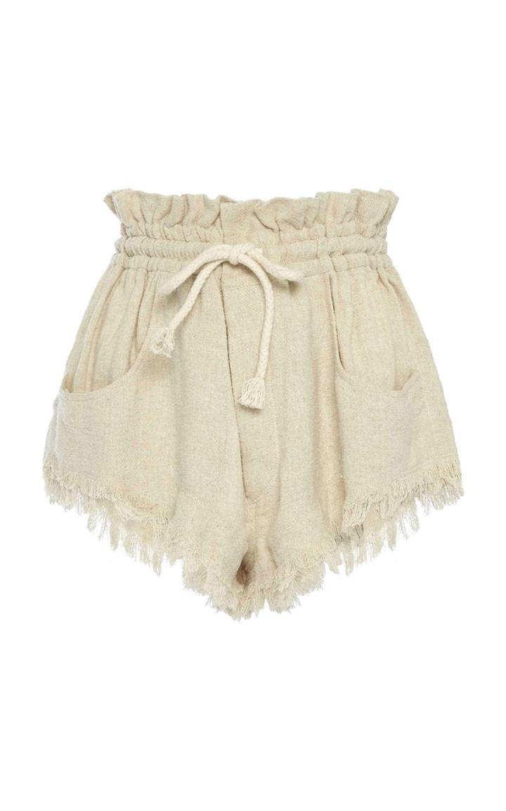 Isabel Marant Talapiz Frayed Silk Drawstring Shorts
