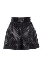 Nour Hammour Cameron Studded Leather Shorts