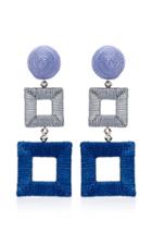 Oscar De La Renta Double Square Wrapped Earrings