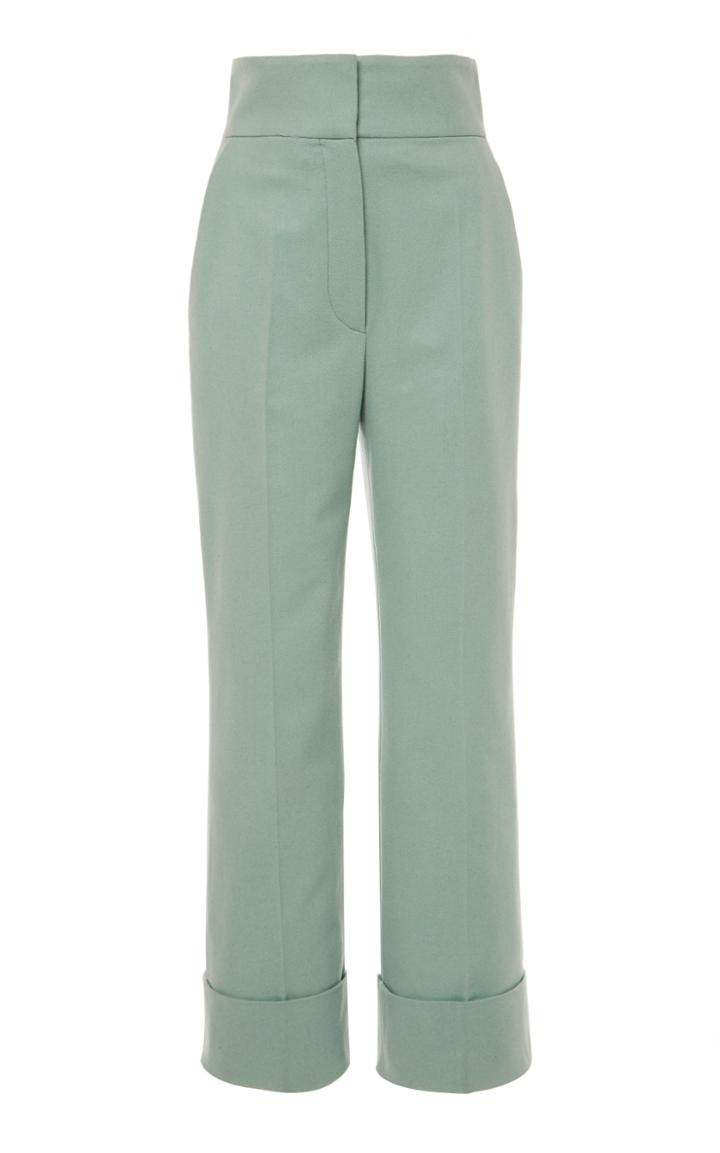 Alberta Ferretti Flannel Straight-leg Pants