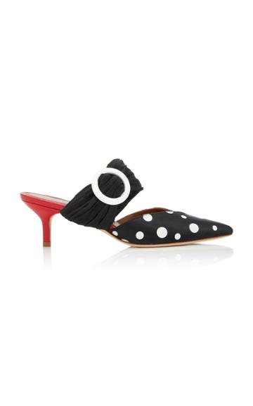 Malone Souliers X Emanuel Ungaro Masie Polka-dot Satin Mules