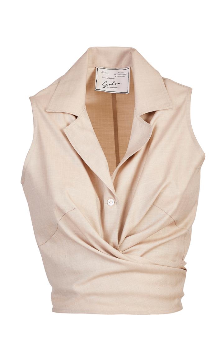 Giuliva Heritage Collection Cropped Cotton Poplin Shirt