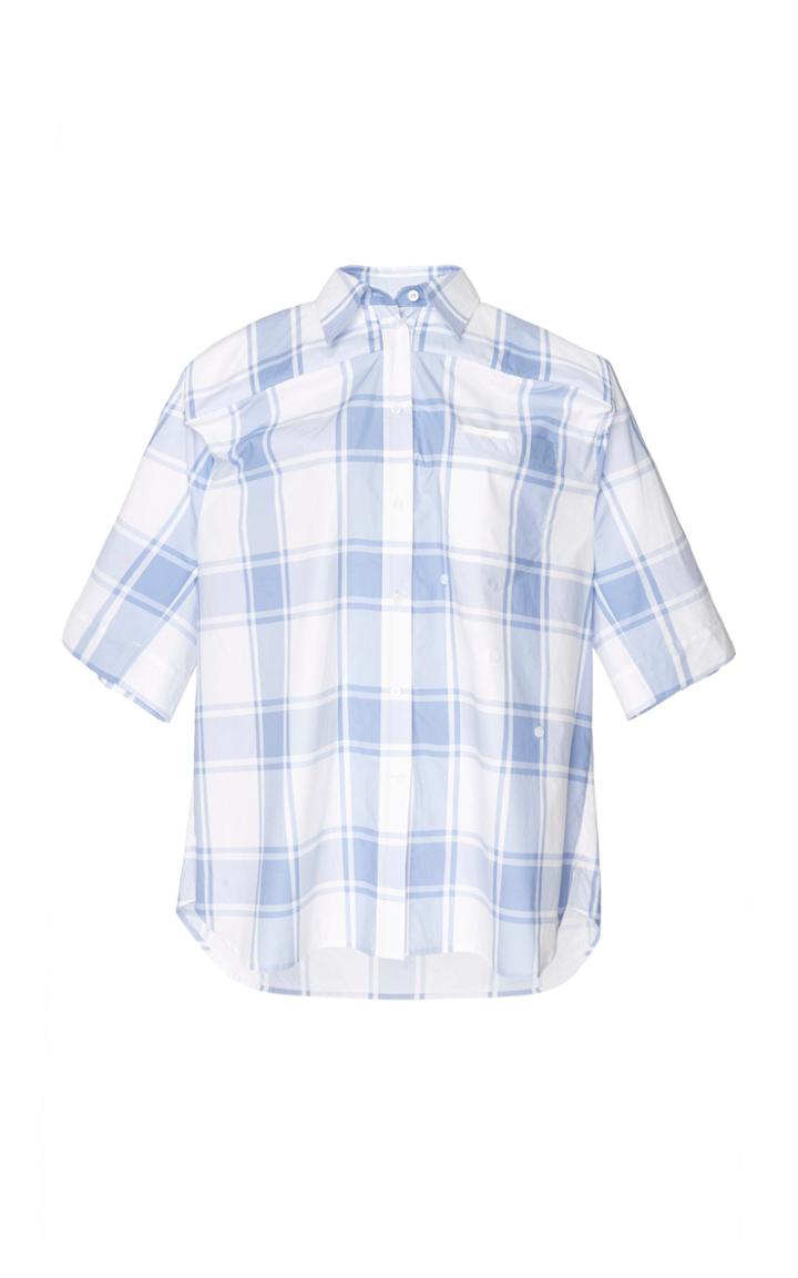 Pushbutton Oversized Short Sleeve Cotton Jacket