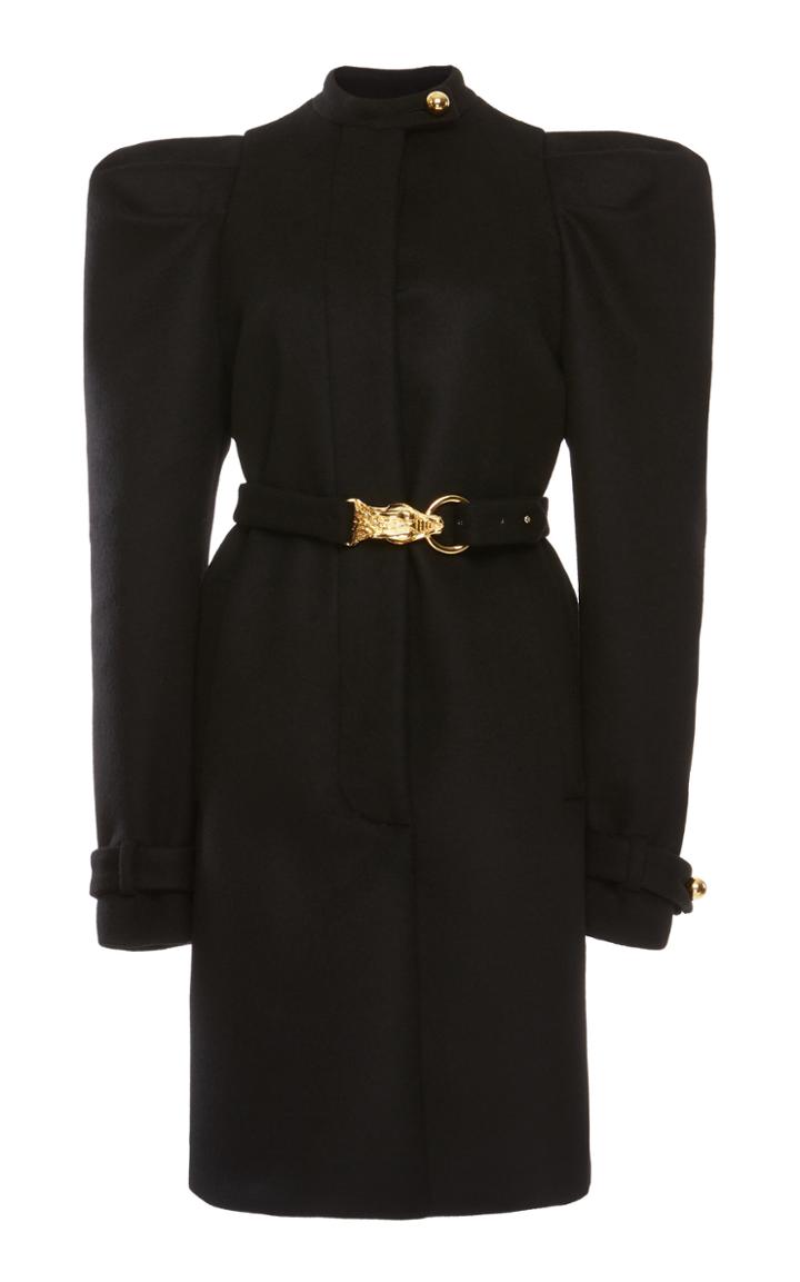 Elie Saab Wool Cashmere Puff Sleeve Coat