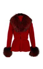 Oday Shakar Wool Jacket With Fox Fur Collar And Cuffs